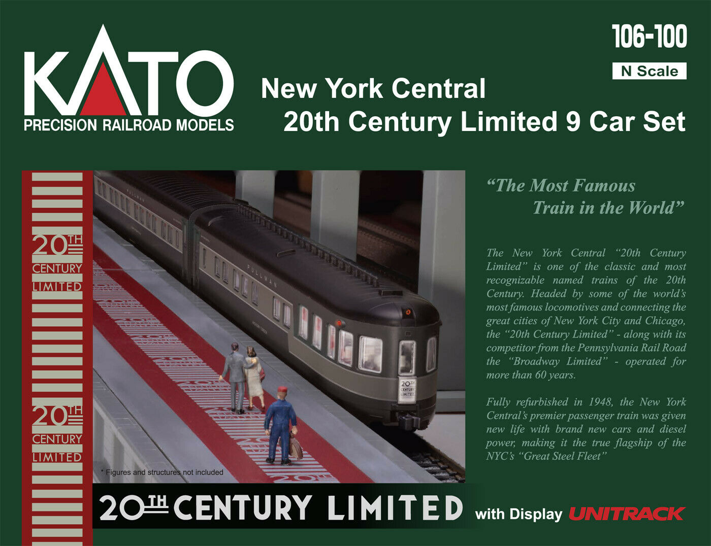 Kato N Scale 106-100 New York Central 20th Century Limited  9 Car Set New!