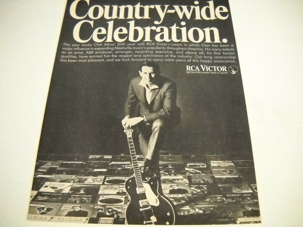 Chet Atkins With Rca Country-wide Celebration Original 1967 Promo Poster Ad