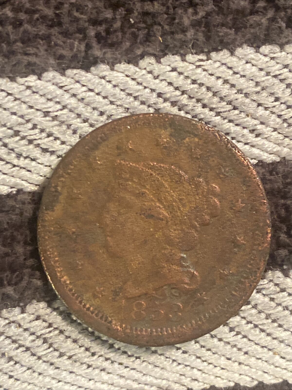 1853 Large Cent Braided Hair Lc20
