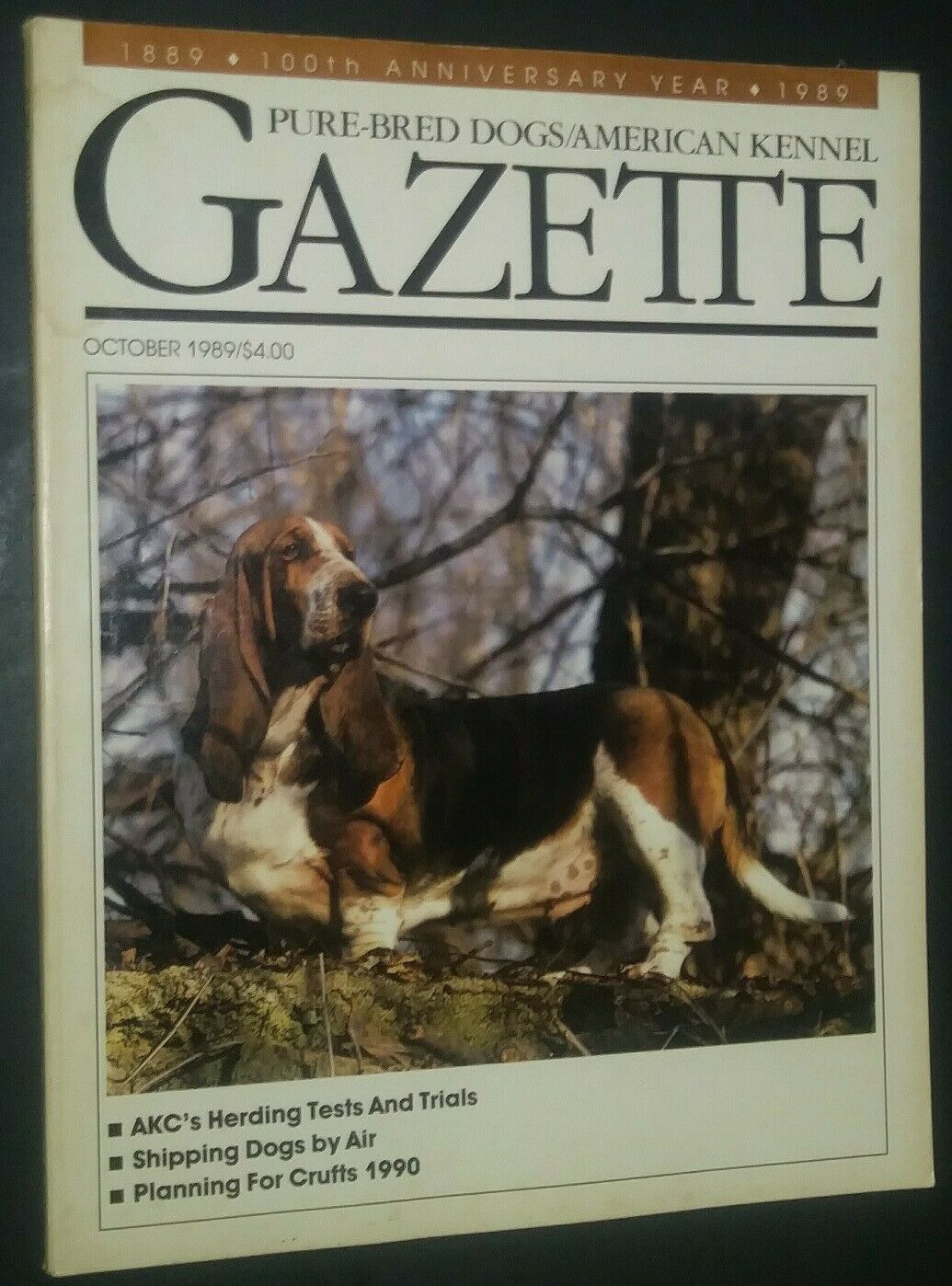 Purebred Dogs Akc Gazette Basset Hound Cover Oct. 1989