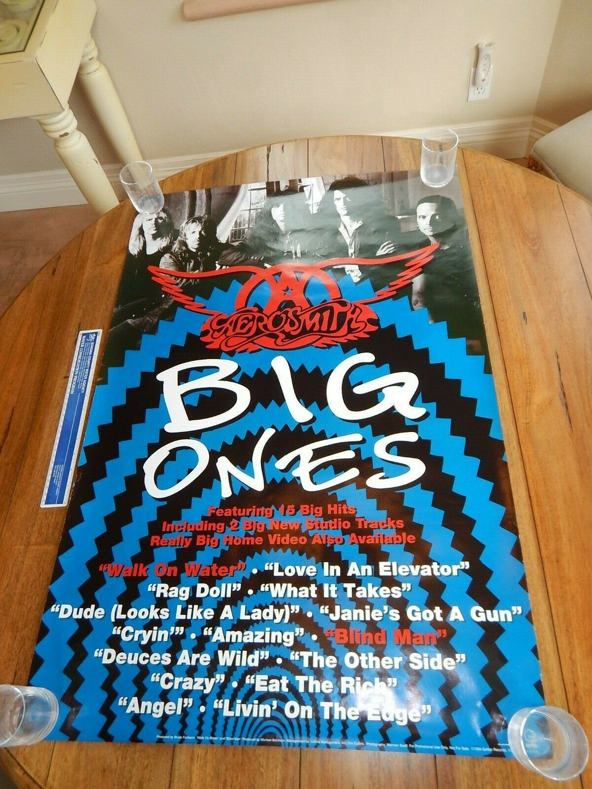 Original 1994 - Areosmith  The Big Ones - Geffen Records Album Promo Poster