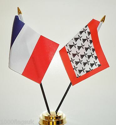 France & Limousin Double Friendship Table Flag Set