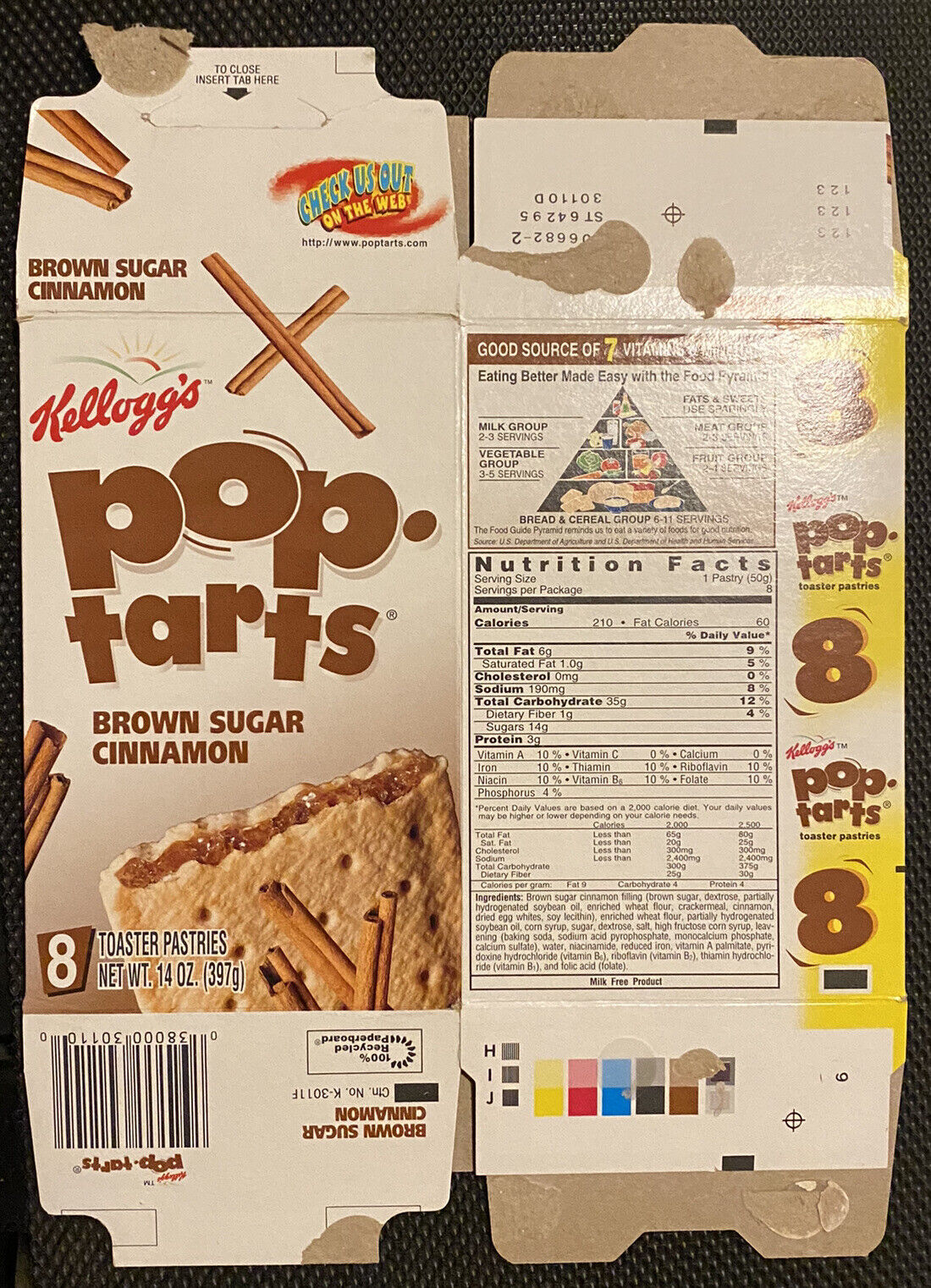 Kelloggs Pop Tarts Flat Box Late 90s Iconic Package Smile Brown Sugar Cinnamon