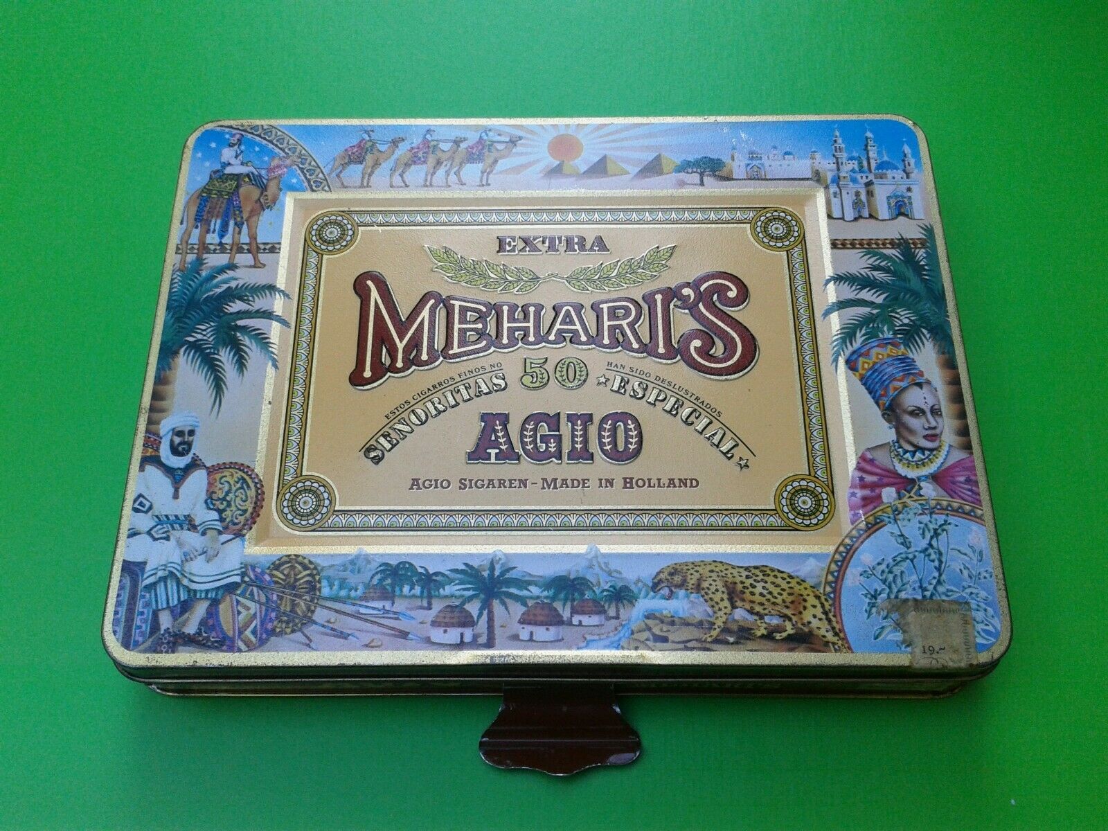 Vintage Agio Extra Mehari's Empty Tin Box 50 Cigars Holland