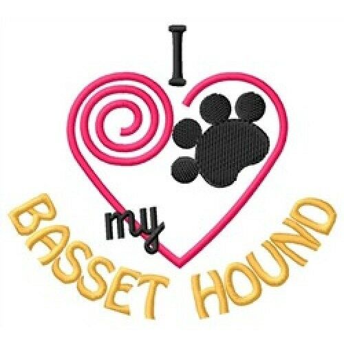 I Heart My Basset Hound Ladies Short-sleeved T-shirt 1309-2 Size S - Xxl
