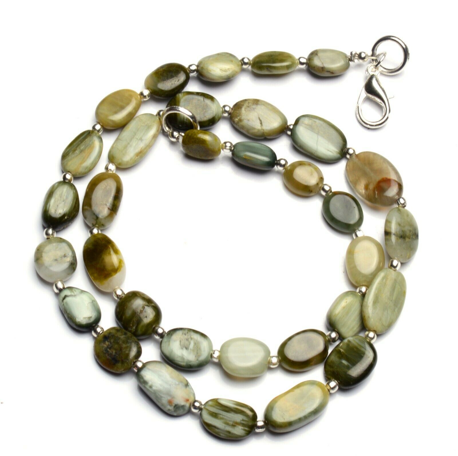 Natural Gem Chrysoberyl Cats Eye 8x6 To 13x9mm Smooth Nugget Beads Necklace 16"
