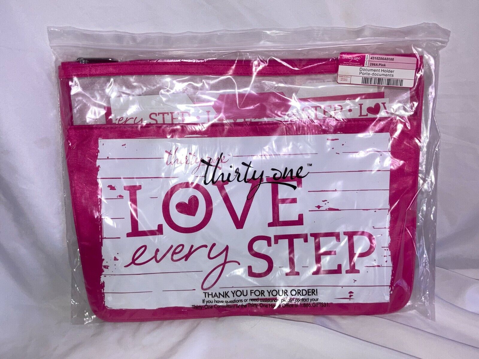 New Thirty-one Document Holder Pink Consultant Supplies Love Every Step