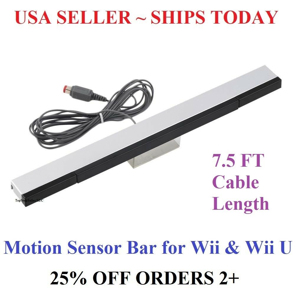 Wired Infrared Sensor Bar For Nintendo Wii Wii U Remote Usa Seller