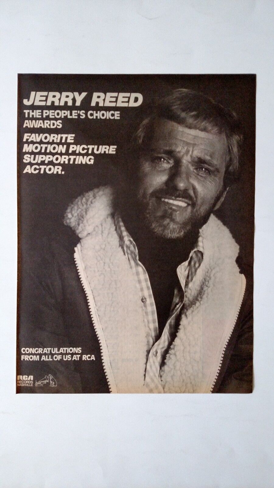 Jerry Reed Peoples Choice Award   (1979) Rare Original Print Promo Poster Ad