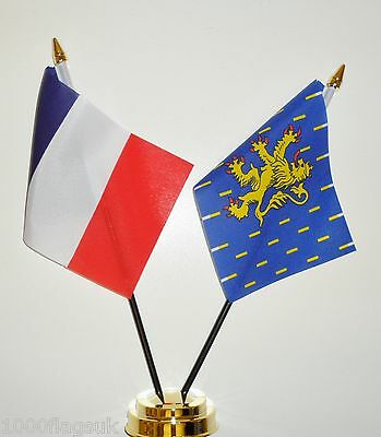 France & Franche-comte Double Friendship Table Flag Set