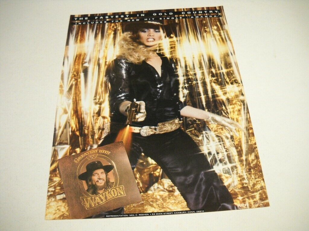 Waylon Jennings Blinged-up Six-shooting Babe ...original 1979 Promo Poster Ad
