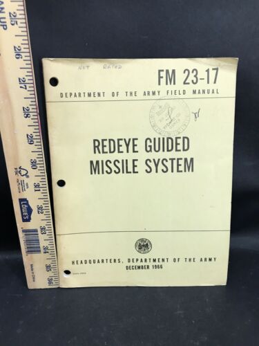 Vintage July 1966 Us Army Fm 23-17 Redeye Guided Middle System