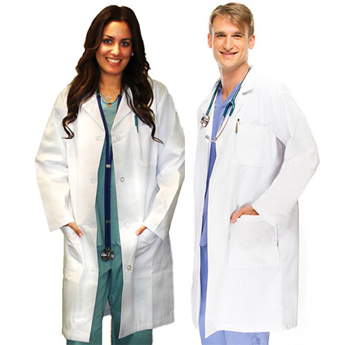 Medical White Unisex Lab Coats Uniform For Men Women Lab Coat Long Sleeve Jacket