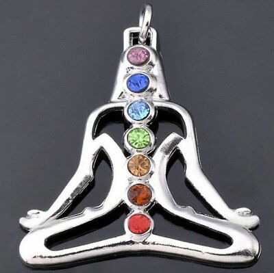 Meditation Reiki 7 Chakra Healing Balancing Rhinestone Beads Pendant
