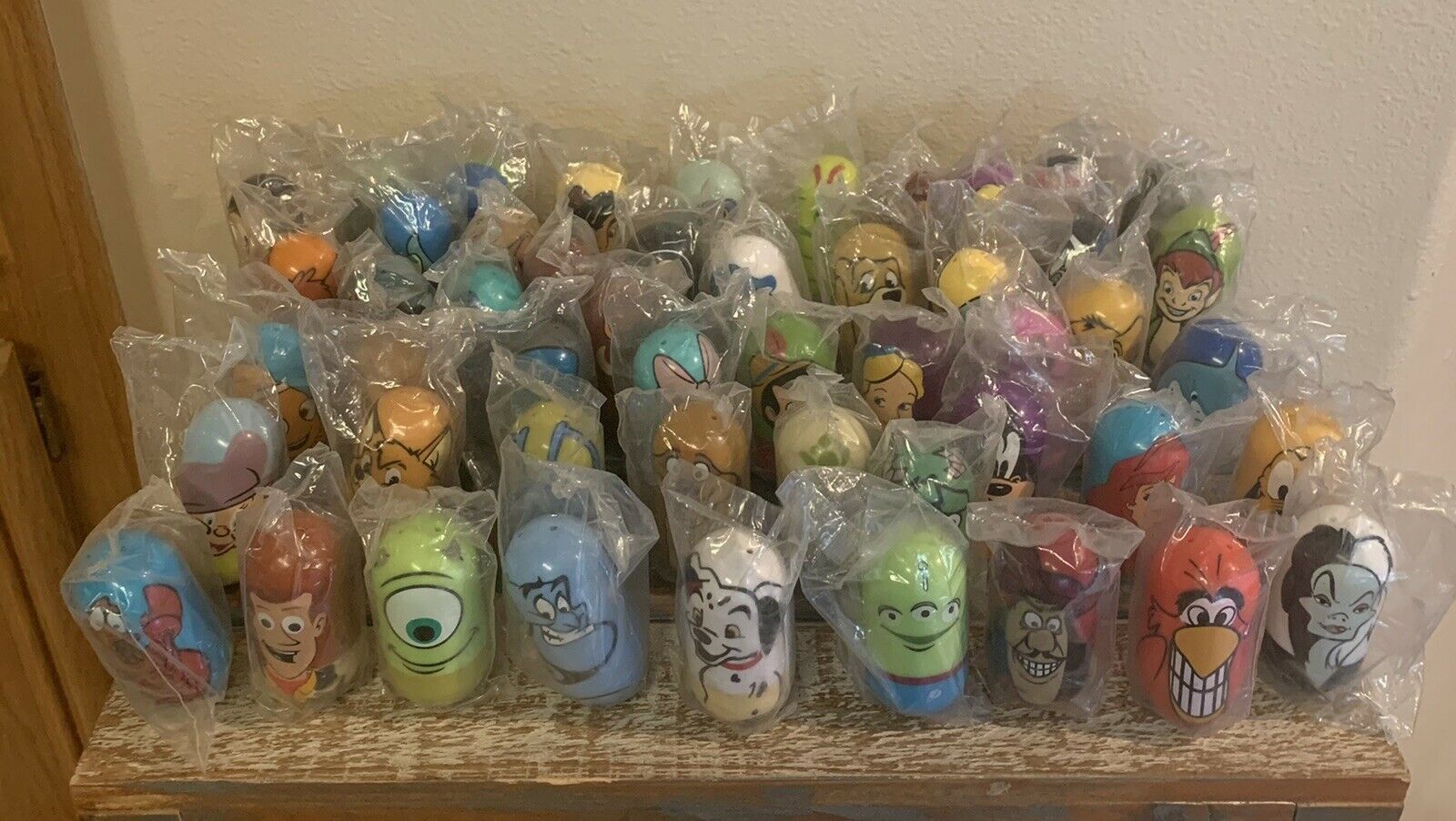 Kellogg’s Disney Wdw Mighty Beanz Weebles Wobble Disney Character Lot Of 50! New