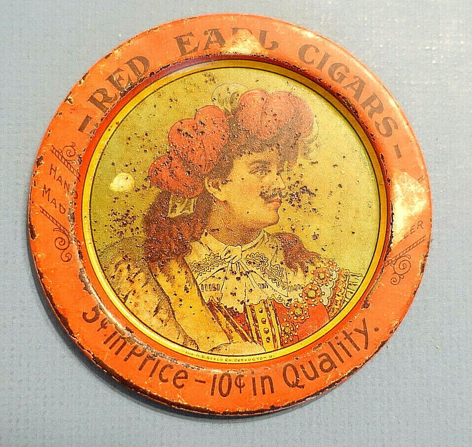 C.1905 Red Earl Cigars Tip Tray, H.d. Beach Co. Coshocton,ohio