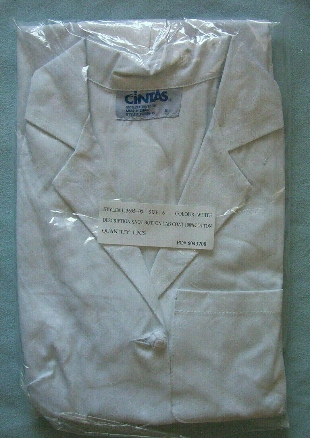 Cintas White Professional Lab Coat Full Length New 6 Women Physician Knot Button