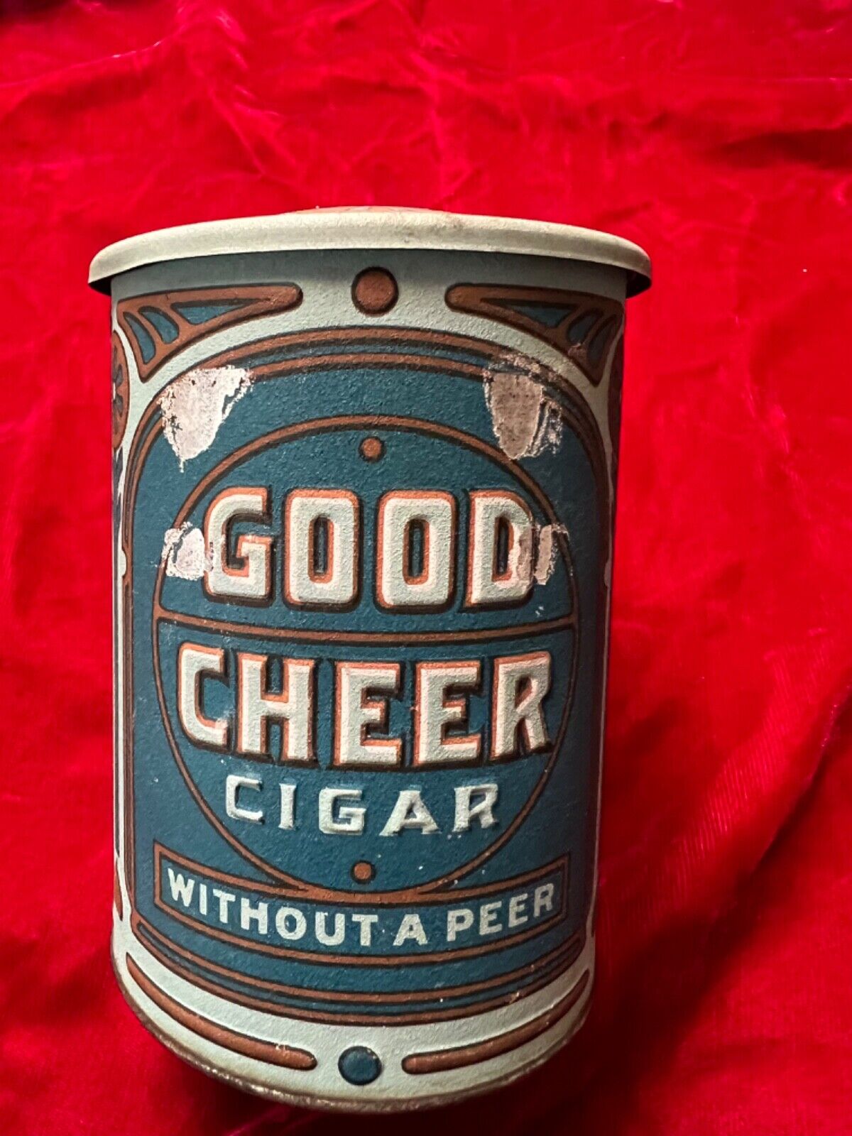 Vintage Good Cheer Cigar Advertising Tin Stein Beautiful