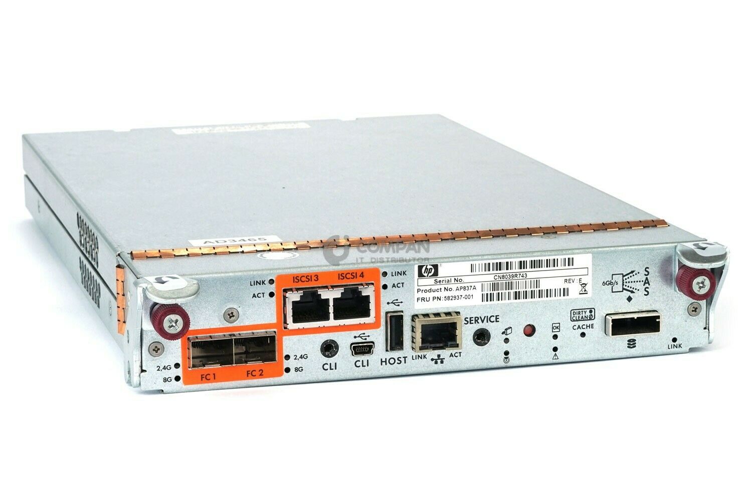 582937-001 Hp 8gb Fc Iscsi Storage Controller For Storageworks P2000 G3 Msa