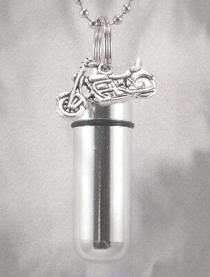 Silver Anointing Oil Holder With Waterproof Vial And Roadster Motorcycle