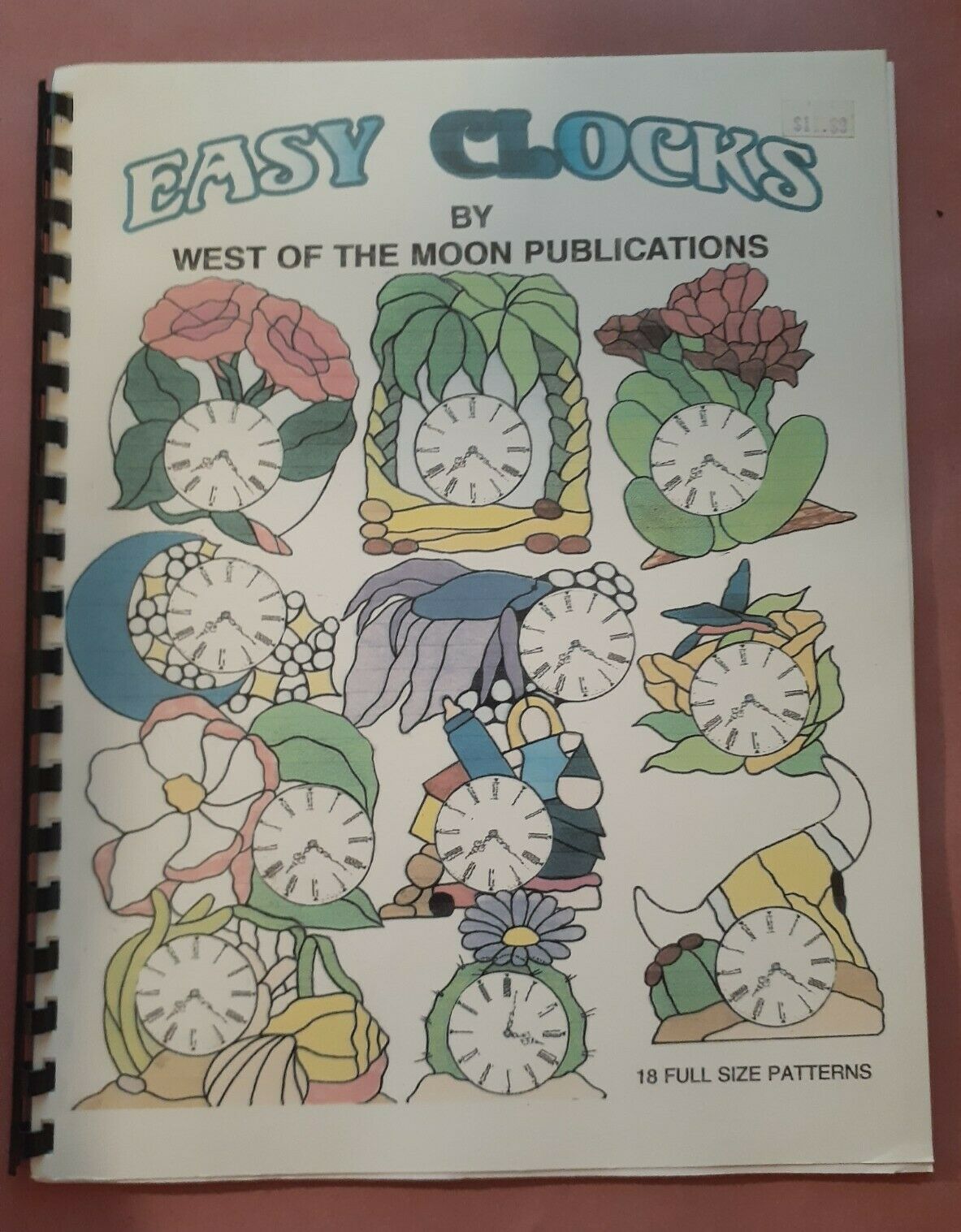 Easy Clocks By West Of The Moon Publications - Stained Glass Pattern