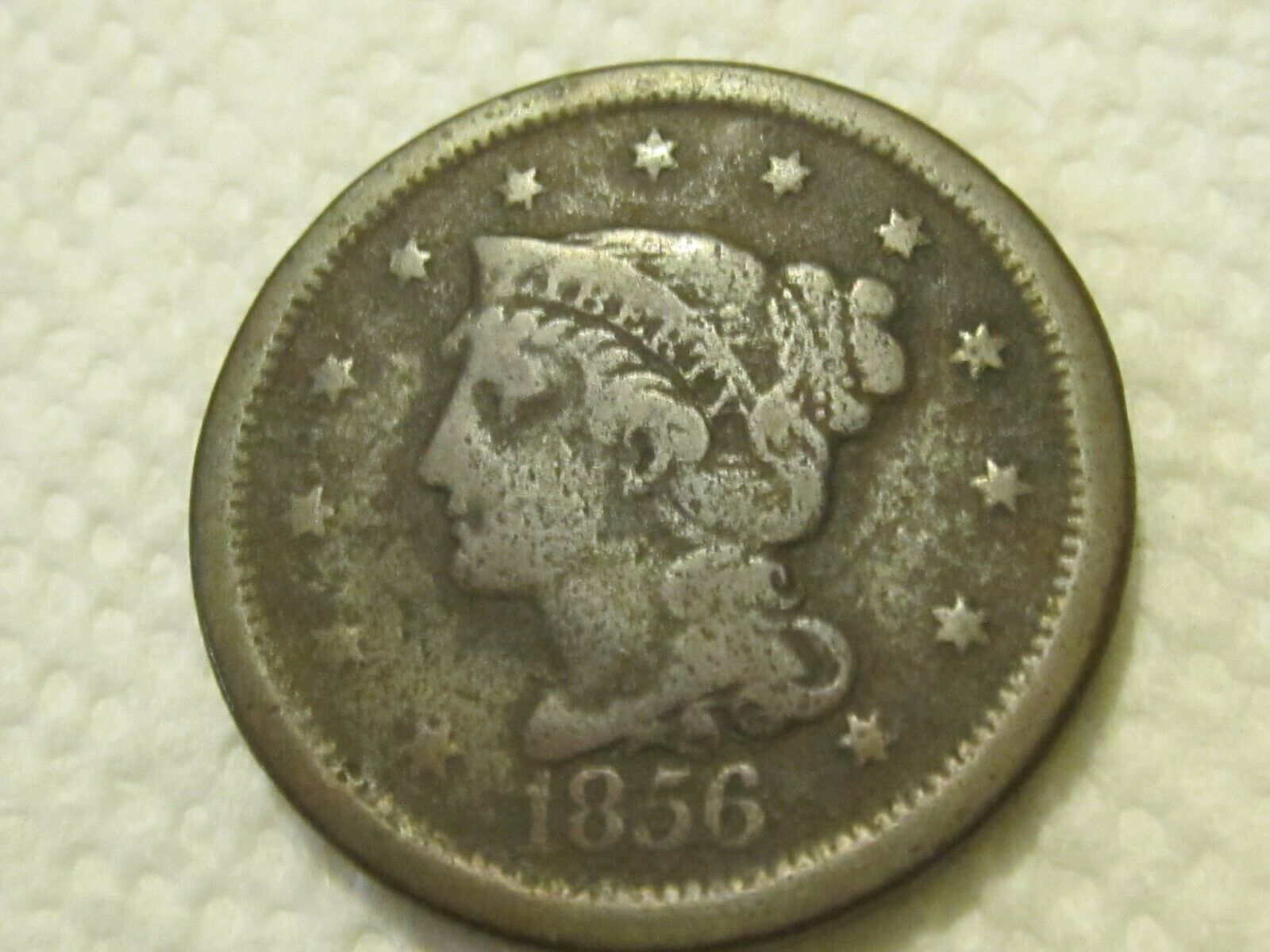 1856  Slanted  Fives Large  Cent