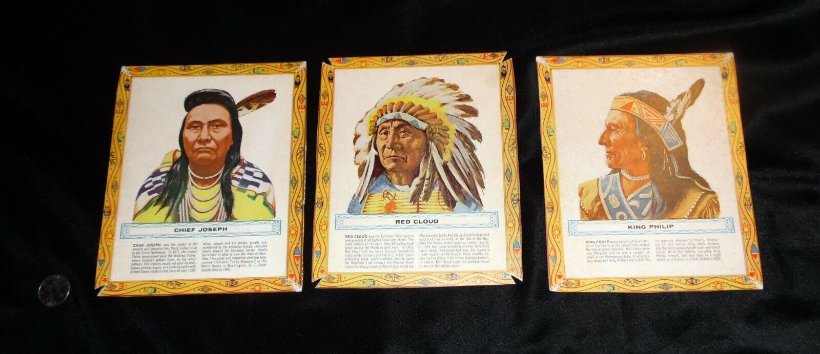 Lot Of 3 1960's Kellogg Famous Chiefs Cereal Box Panels
